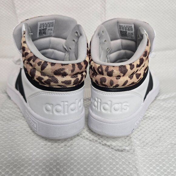 adidas White Sneakers with Black Stripes and Leopard Detail - Picture 6 of 7